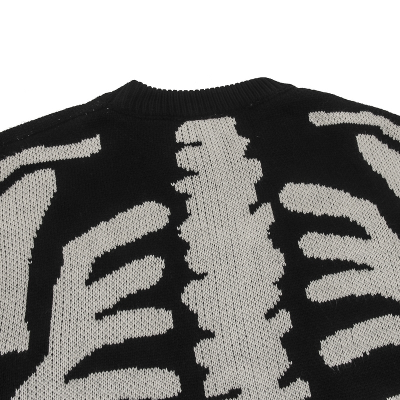 Mens Sweaters TIDESHEC HIP Streetwear Men Funny Bone Skeleton Printed Knitted Hip Hop Winter Pullover 220914