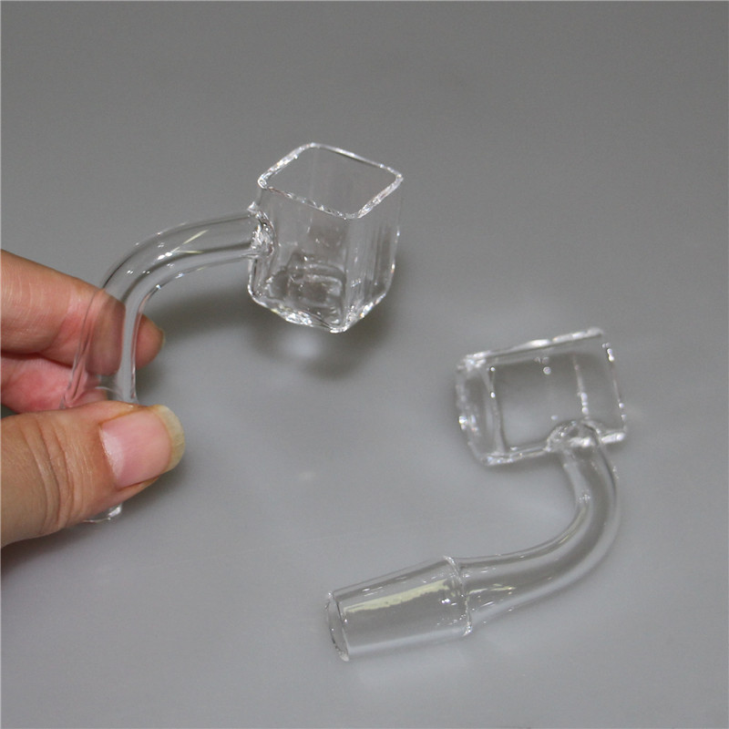 Rökning Sugar Cube Quartz Banger Nail Frosted Foint Square Quatz Bangers 14mm 10mm 18mm Female Man 2mm Thick Side Dab Rig Water Pipe Bong