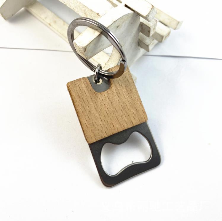 Portable Small Bottle Opener With Wood Handle Wine Beer Soda Glass Cap Bottle-Opener Key Chain For Home Kitchen Bar SN4688