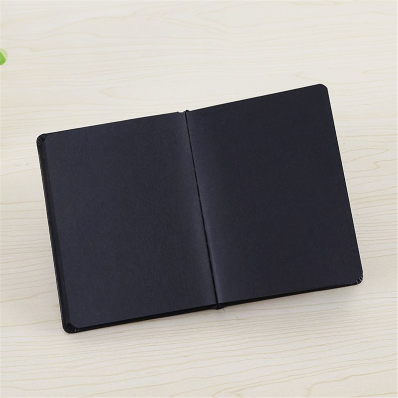 Kuitboeken All Black Paper Blank Inner Page Portable Small Pocket Notebook Sketchbook 220914