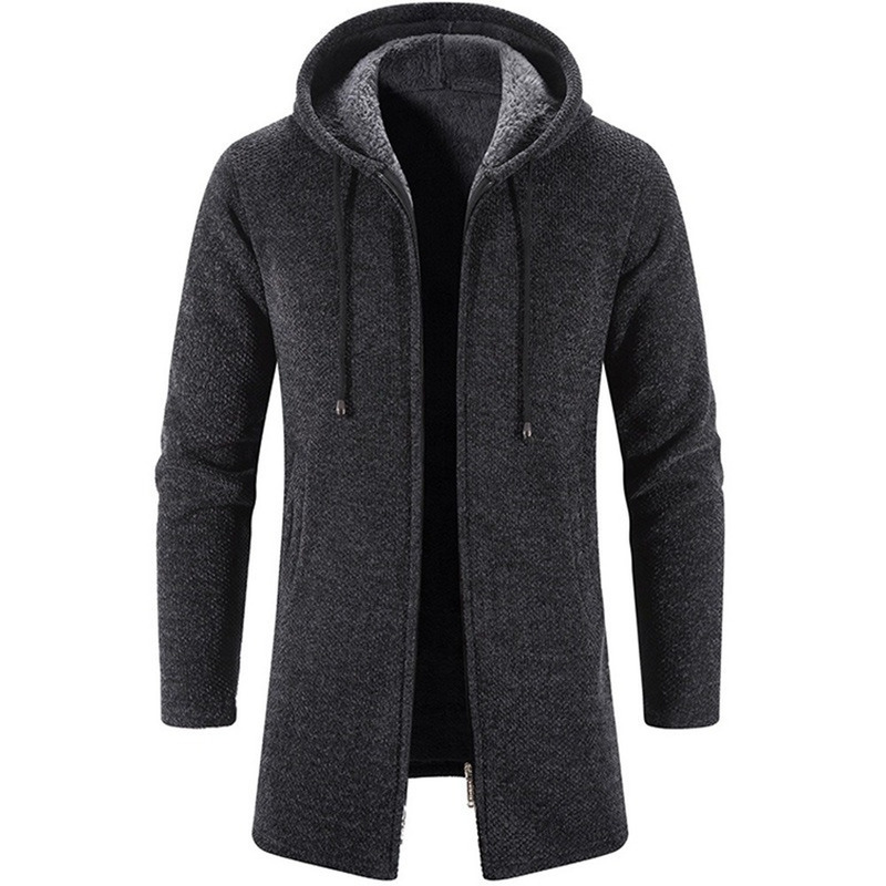 Mens Sweaters Long Cardigan Coats Overcoat Autumn WInter Streetwear Solid Color Knitted Sweater Fashion Clothing 220914