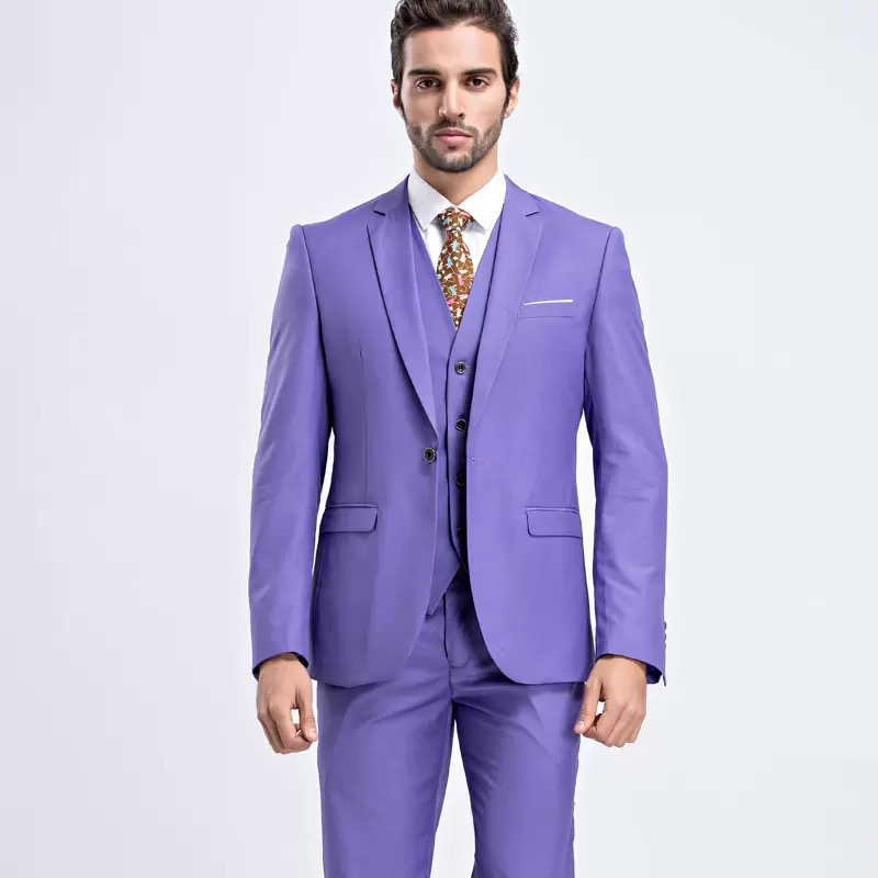 Handsome Burgundy Wedding Tuxedos Slim Fit Suits For Men Groomsmen Suit Three Pieces Prom Formal Suits Jacket Pants Vest