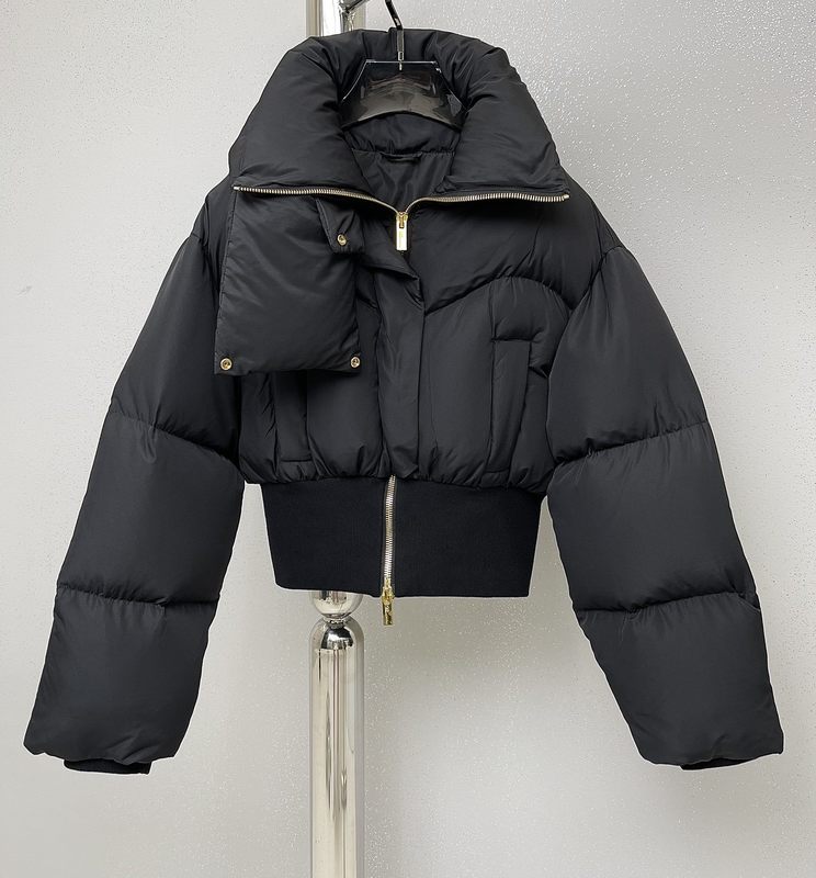 Frauen Daunen Parkas 910 KlasonBell Herbst Winter Mode Temperament Schal Kragen Doppel-reißverschluss Warm Halten Kurze Daunenmantel Frauen 220914