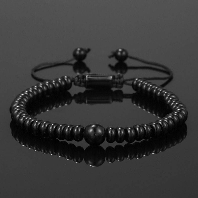 Bracelets à charme en perles tressées en pierre à la main naturelle