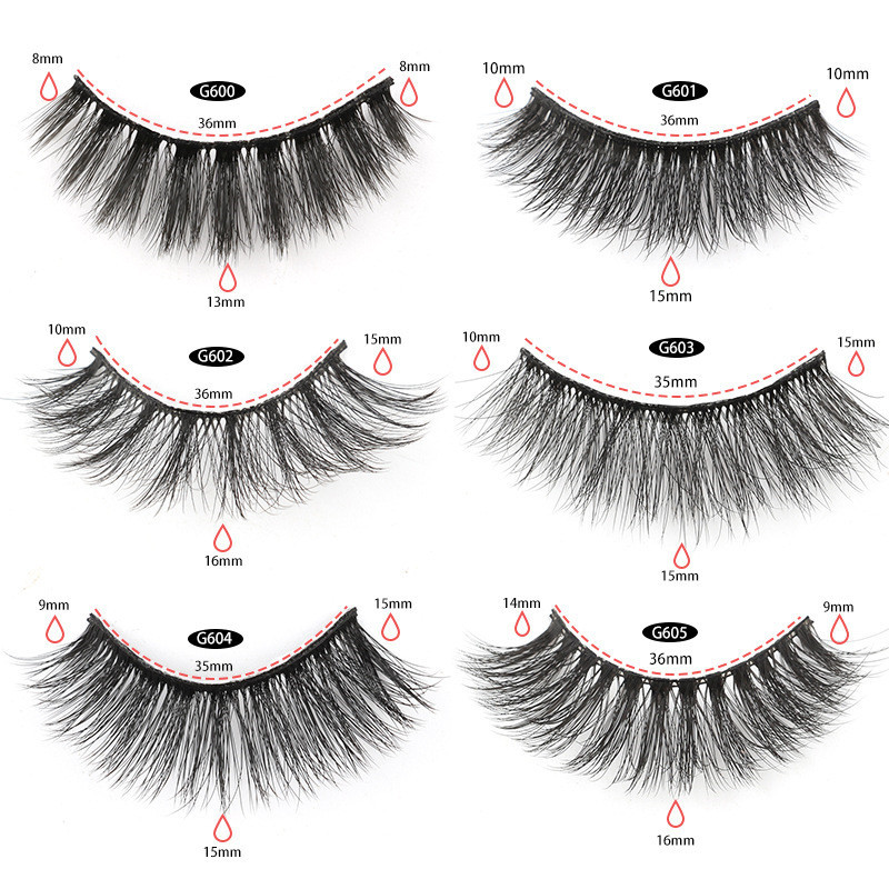 Tjocka långa falska ögonfransar Eyelash Extension Multi-Layer Dramatiska volym Fullremsor Lash 3D Fluffy Natural Daily Eye Makeup