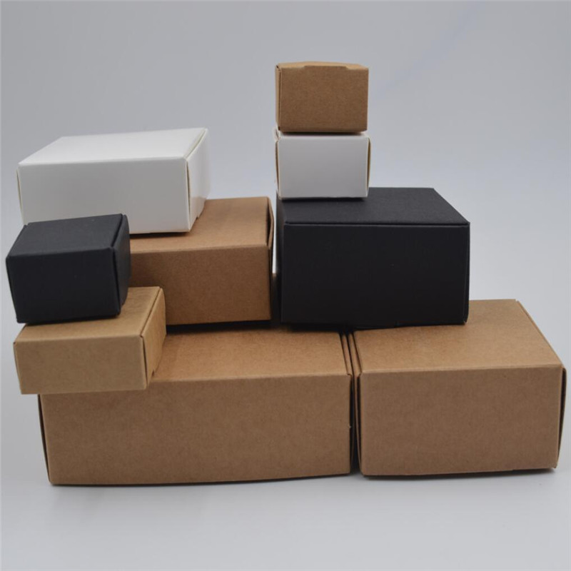 Gift Wrap 20 Sizes Black/White/Kraft Paper Carton Box DIY Handmade Soap Packaging Jewelry Storage Cardboard Small 220913