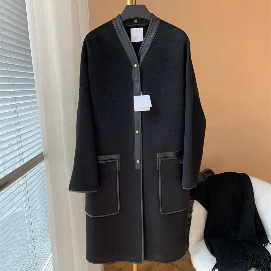 Bayan Yün Karışımı Palto Tasarımcı Püskül Eşarp Ceket Sonbahar Kış Kadın Zarif Deri Giyim Moda Basit Bayan Şal Ceket Ayrılabilir Kadın Sıcak Palto