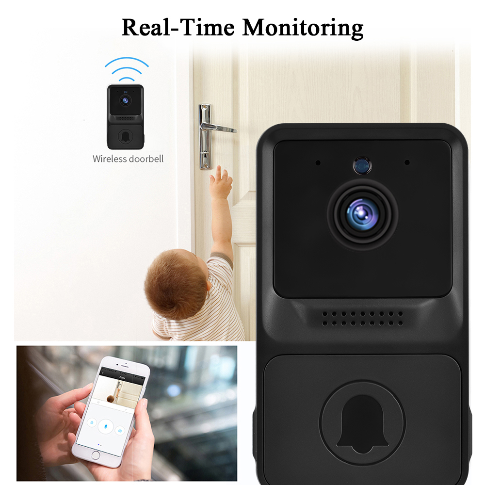 Video wireless video su campanello di sicurezza intelligente telecamera 1080p Visualizza ad alta risoluzione con IR Night Vision Audio Audio Audio Monitoraggio in tempo reale Bell