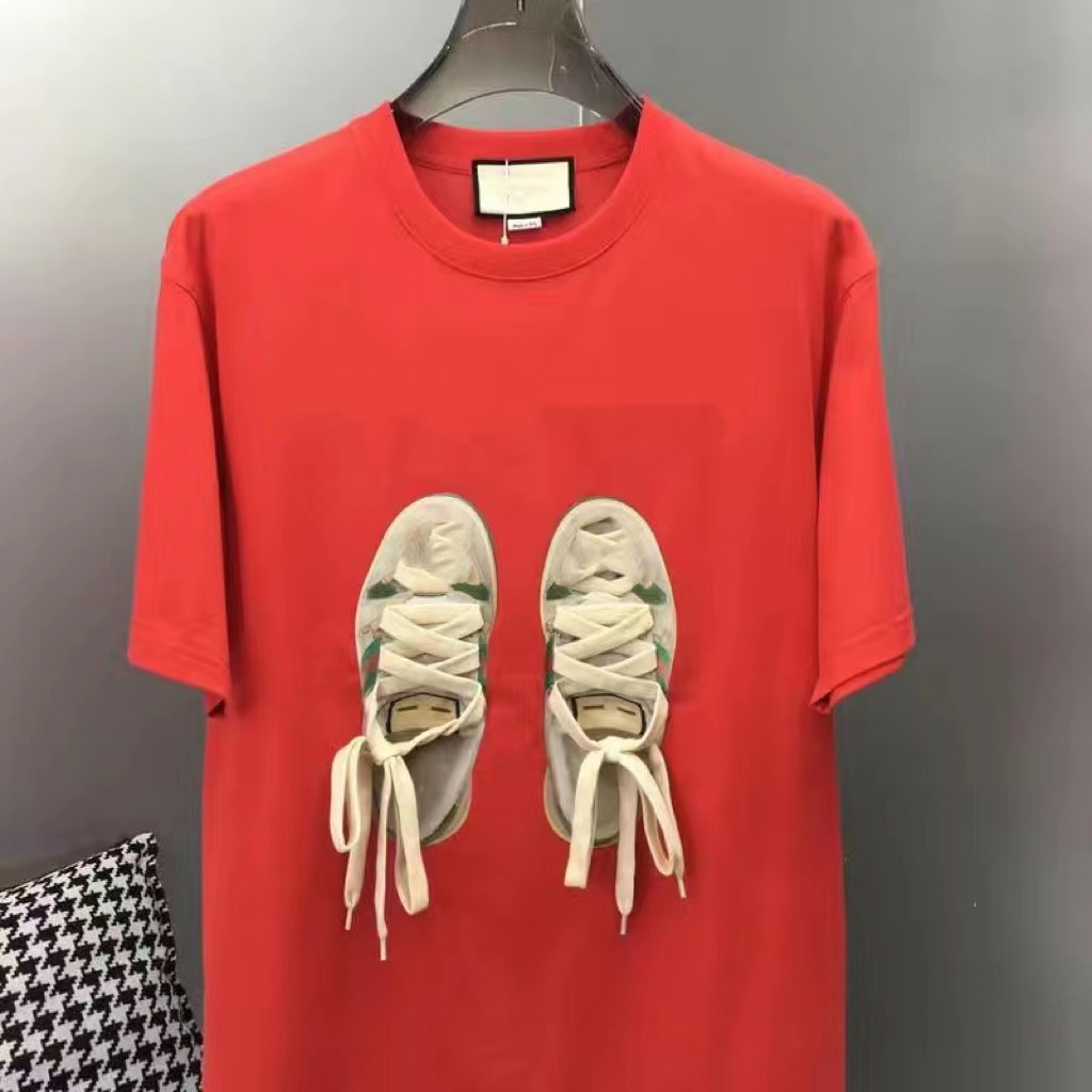 T-shirts pour hommes Fashion Summer à manches courtes Shoelace T-shoel de créateur en vrac T-shirt Loose Hip Hop Tshirts Impression Shorts S-7xl Taille