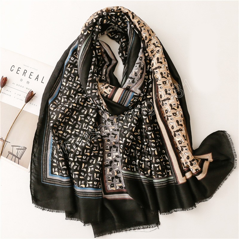 Automne Mode Viscose Écharpe Aztèque Paisley Floral Fringe Hijab Châles et Wraps Femme Foulard Echarpe Musulman Sjaal 180x90Cm