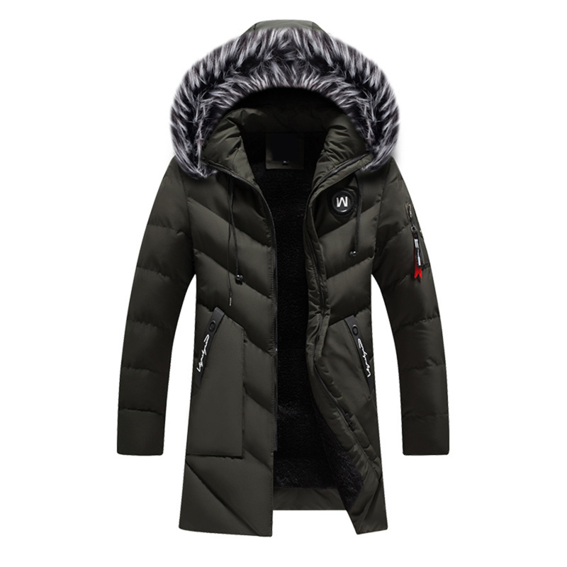 Erkekler Aşağı Parkas Kış Ceket Erkekler Moda Kürk Kapşonlu Erkek Parka Ceket Erkek Katı Kalın Ceket Pamuk Paltolar Adam Polar Parkas Windbreaker 220914