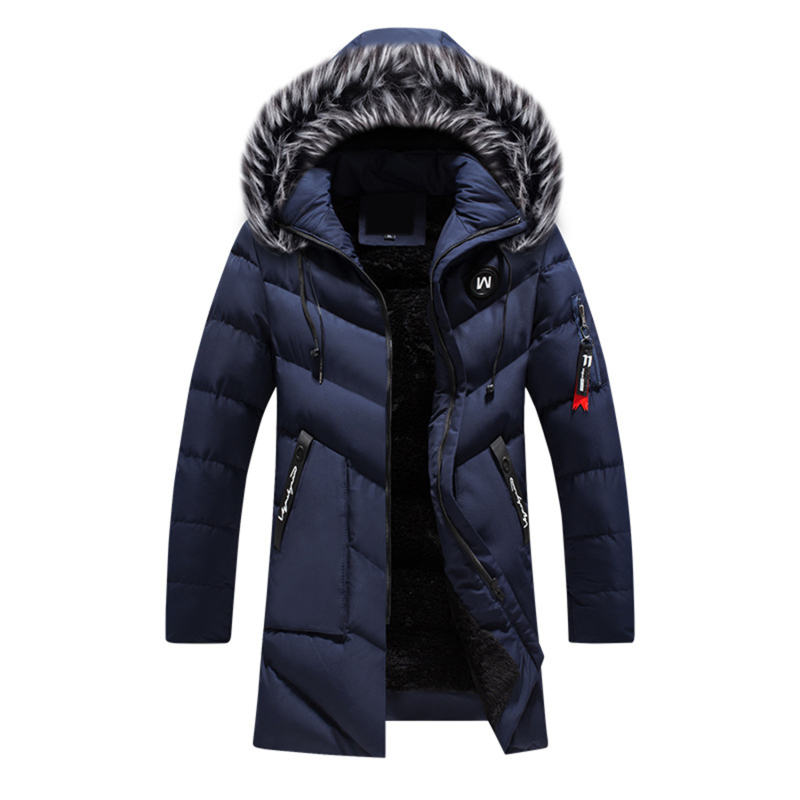 Erkekler Aşağı Parkas Kış Ceket Erkekler Moda Kürk Kapşonlu Erkek Parka Ceket Erkek Katı Kalın Ceket Pamuk Paltolar Adam Polar Parkas Windbreaker 220914