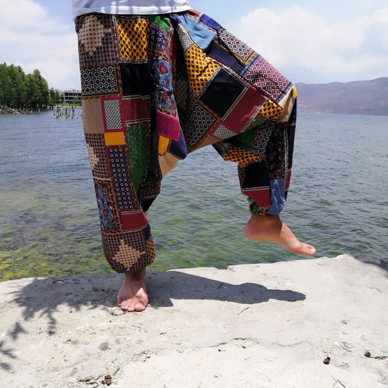 Calças masculinas de linho de algodão folgado masculino de harém feminino Hip Hop Hip pernas largas calças casuais calças de estilo nepal casual no nepal Pantalon Hombre 220914