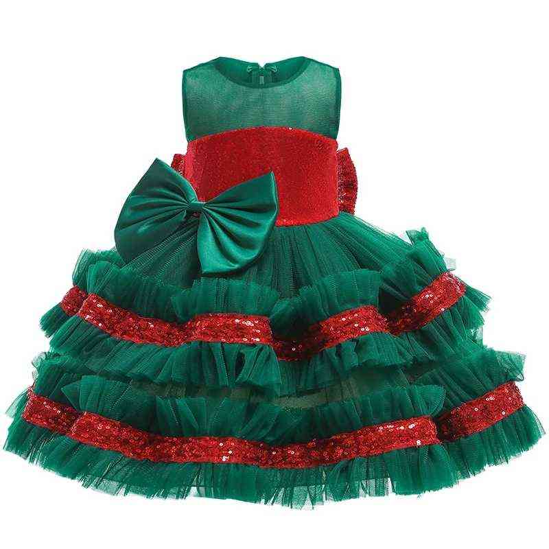 Girl`s 2022 New Children Christmas Dresses for Baby Girl Princess Fluffy Layered Tulle Costume Toddler Kids Halloween Clothes 0-5 Years 0913