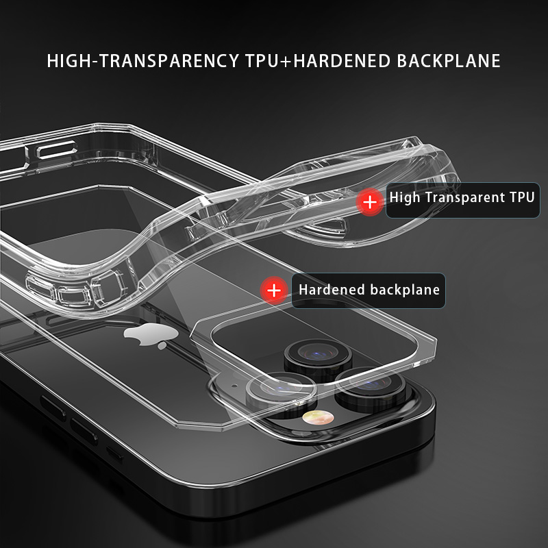 Custodie telefoni anti-ingiallimento quadrate cristalline di lusso iPhone 14 Pro Max Custodie coque con paraurti morbido antiurto