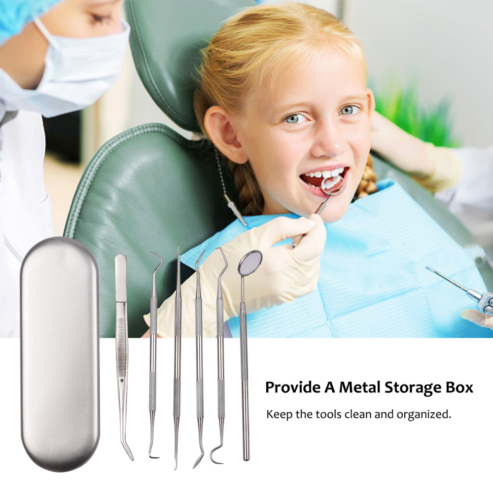 Miroir dentaire en acier inoxydable Instrument dentaire outil de dentiste Ensemble de sonde miroir de la bouche