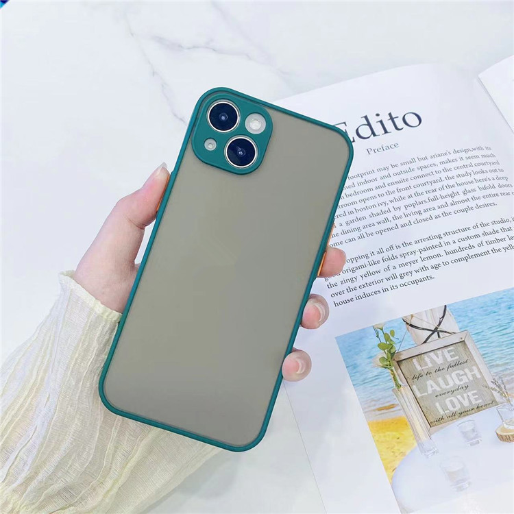 Étuis de téléphone mat Hybrid PC TPU Frosted Camera Protection Antichoc Armor Cover pour iphone 14 13 12 mini 11 pro max x xs xr 7 8 plus samsung huawei