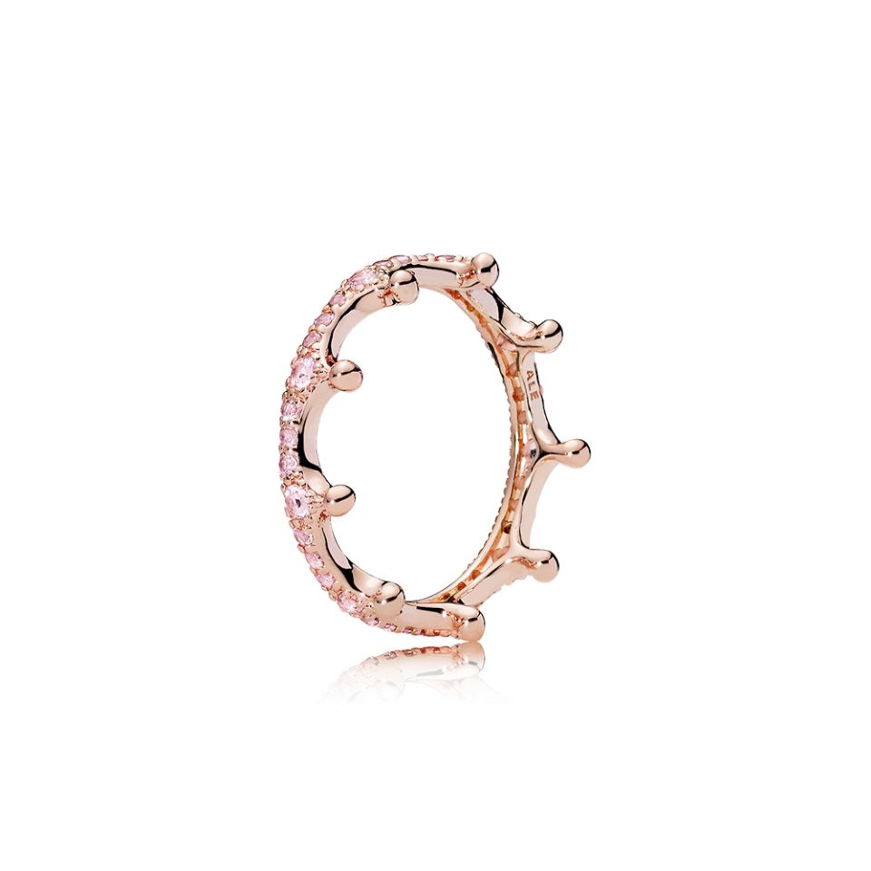 Anello in argento 925 alla moda ZC con zirconi, motivo a cuore in oro rosa, stile Pandora, adatto set da sposa europeo da donna