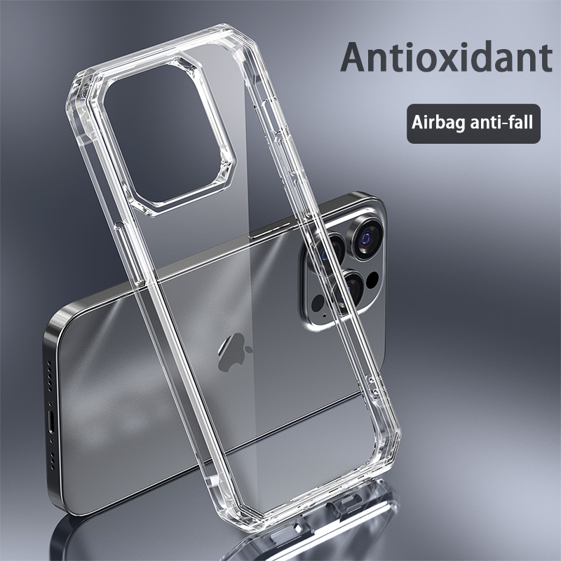 Custodie telefoni anti-ingiallimento quadrate cristalline di lusso iPhone 14 Pro Max Custodie coque con paraurti morbido antiurto