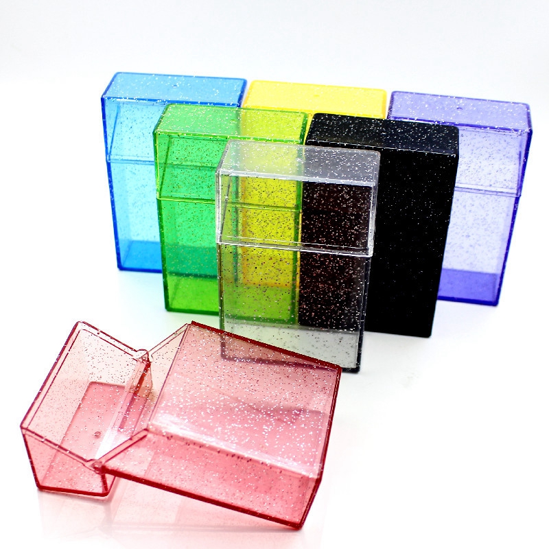 Pretty Transparent Colorful Plastic Portable Tobacco Cigarette Case Holder Storage Flip Cover Box Innovative Protective Shell Smok6203299