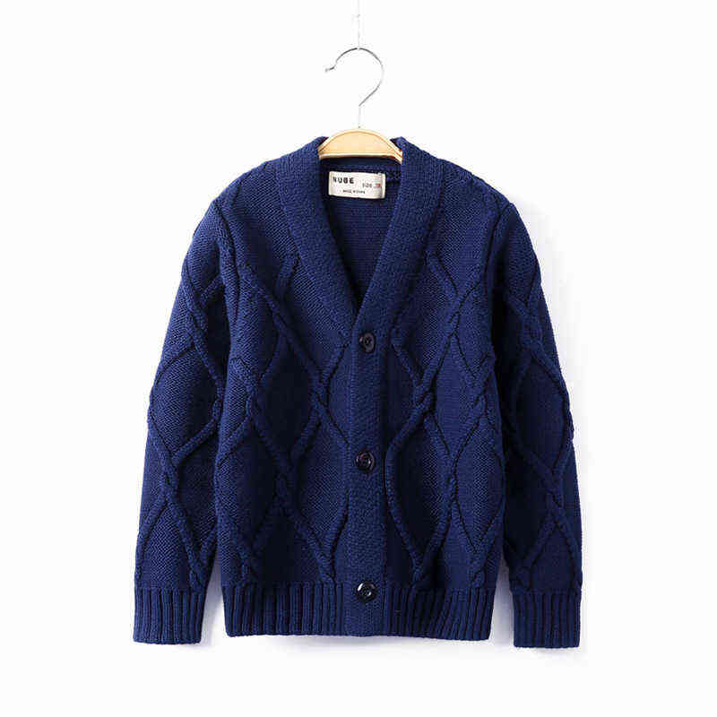 Pullover Spring And Autumn Boys Sweater Cardigan Jacket Kids Knitting Pure Color Jacquard V-neck Coat For 2-10 Years Old Baby kids 0913