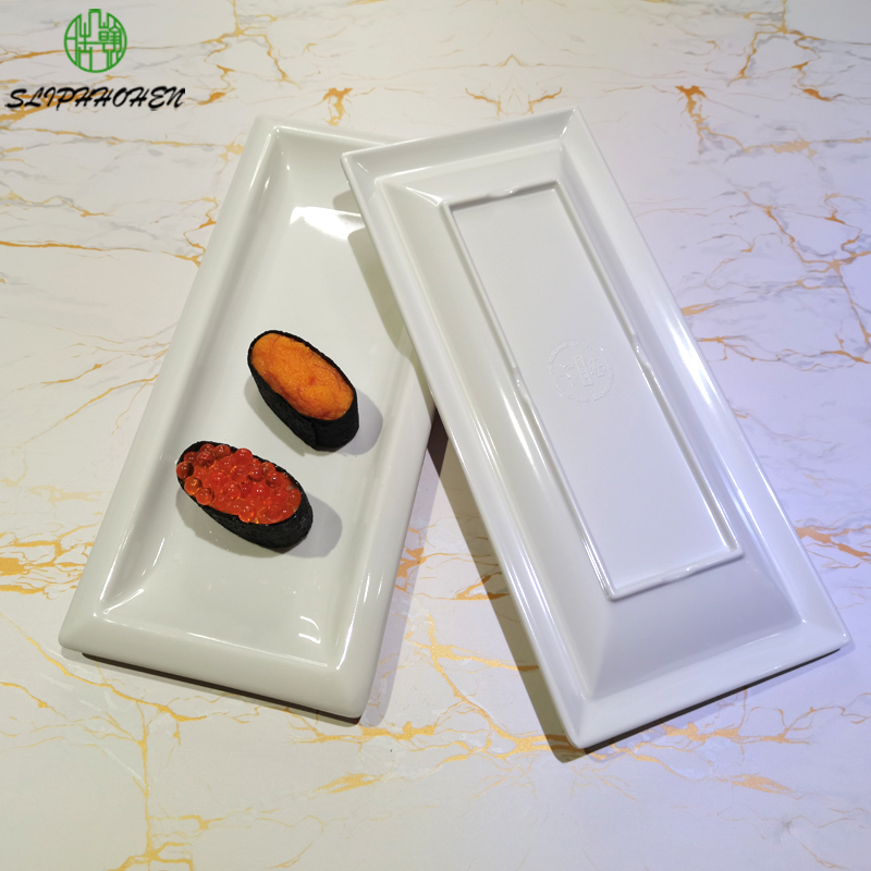 Melamine Dinnerware Placas Sushi Strip Plate Restaurante Japan Style com A5 Melamine Tableware