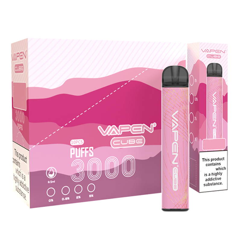 Autentyczny Vapen Cube 3000 Puffs Do jednorazowy Vape Pen Pen urządzenia elektroniczne E papierosy 8 ml Pojemność 1000 mAh Wstępnie wypełnione pręty Vaporiezer Vapor