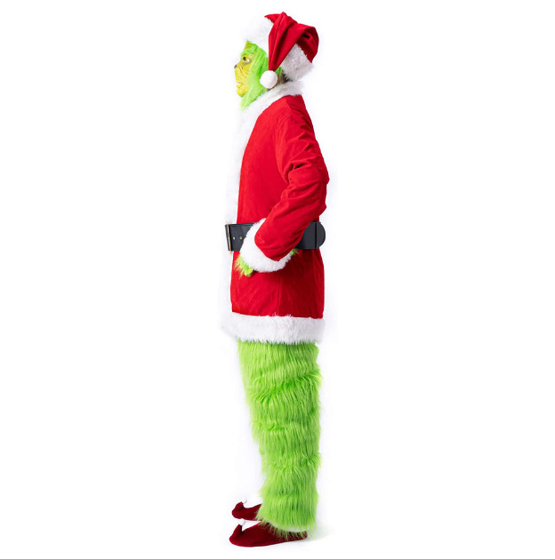 Das grüne Monster Weihnachten Cosplay Kostüm Weihnachtsoutfits mit Maske Hüte Requisiten Weihnachtsgeschenk