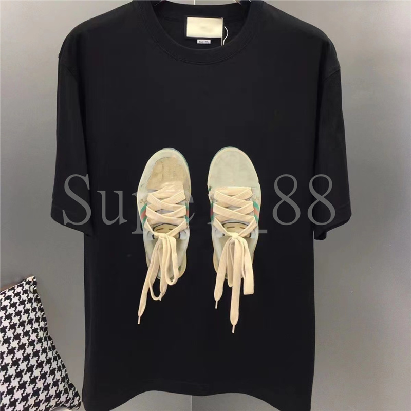 T-shirts pour hommes Fashion Summer à manches courtes Shoelace T-shoel de créateur en vrac T-shirt Loose Hip Hop Tshirts Impression Shorts S-7xl Taille