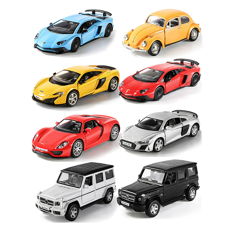 Mini Brinquedos de liga de liga para carros de corrida de corrida Os ve￭culos de tra￧￣o fundidos in￩rcia deslizando pequenos brinquedos para crian￧as meninos