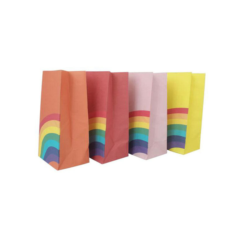 Gift Wrap Kraft Paper Rainbow Food Bags Treat Kids Birthday Cookie Bag Rainbow Bag Christmas Party Supplies 220913