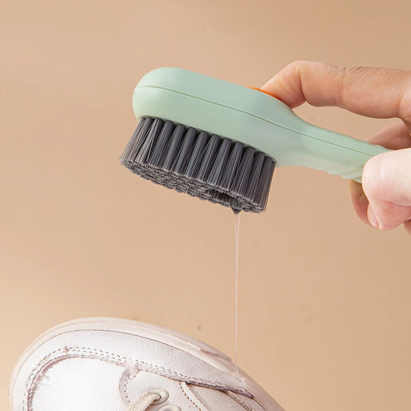 多機能液体靴ブラシ家庭用靴洗浄ブラシツールプレスタイプ自動液体充填ブラシ