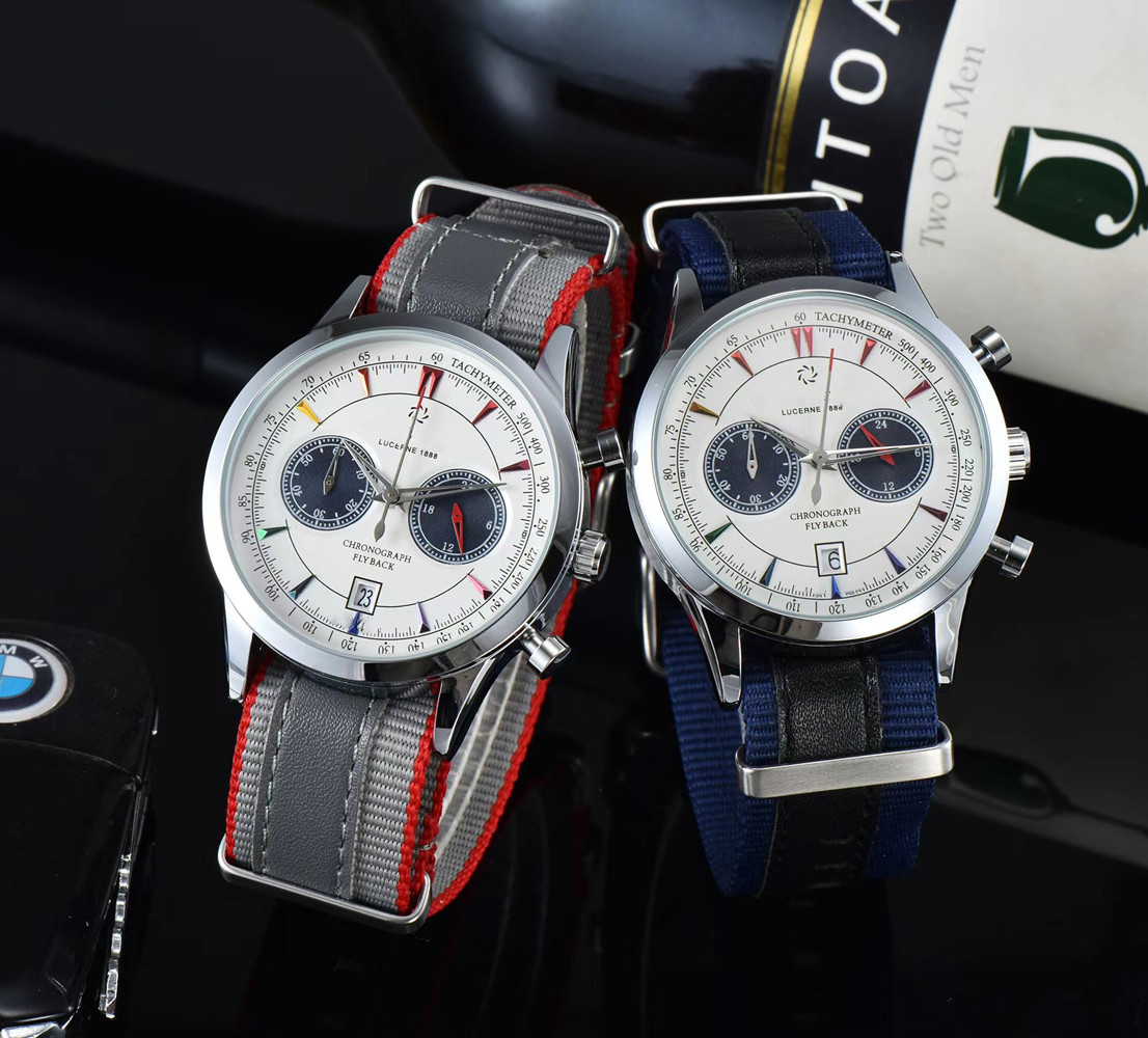 2022 Высококачественные товары Men Men Luxury Watches Six Stitches Series All Dials Work Mens Quartz Watch Carlf Brand Clock Fashion Roun211o