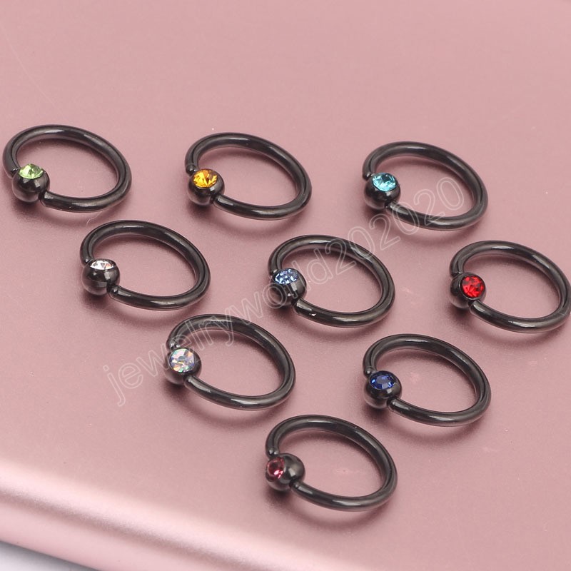 10 pz Cerchio Anello Al Naso Setto Piercing Clicker Cartilagine Orecchini Sopracciglio Labbro Anello Ear Stud Tragus Helix Conch Monili il corpo e Piercing