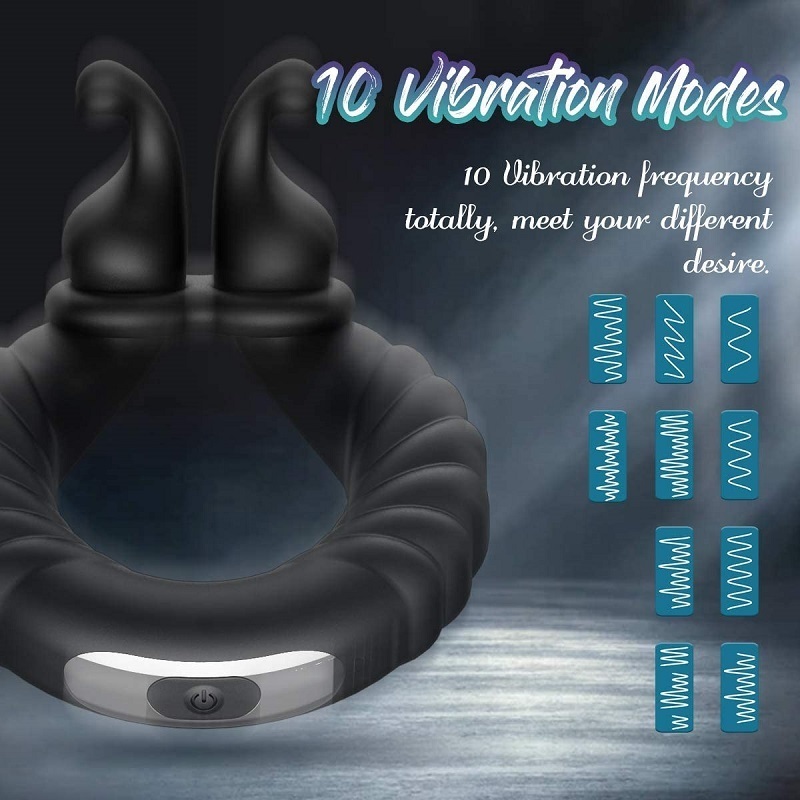 Cockrings Pénis Anneau Vibrateur Retarder L'éjaculation Cock Ring Taille Réglable Plus Long Plus Dur Dispositif De Chasteté Masseur De La Prostate Sex Toy pour Hommes 220914