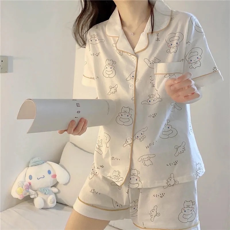 Women's Sleepwear Japan Style Print Pyjamas Women Clothing Sets Summer Plus Size Pajamas for Teen Girls Kawaii Pijamas Sleepwear 220913