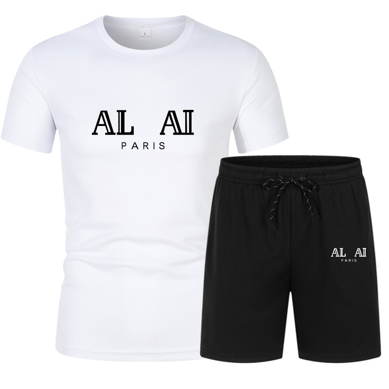 2022 Zomer Trainingspak T-shirt Shorts 2 Delige Set Heren Mesh Stof Sneldrogend Sportkleding Pak Comfortabel Man Casual t-shirt