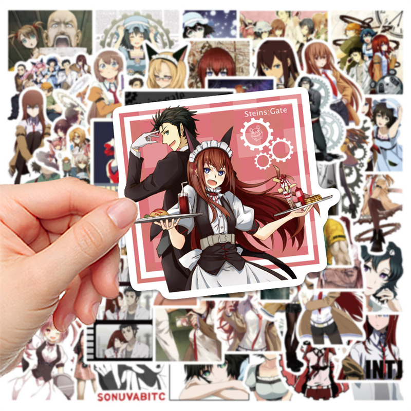 Cartoon Steins Gate Elite Adesivi DIY Bike Travel Bagagli Telefono Laptop Impermeabile Divertente Sticker Decalcomanie Giocattoli