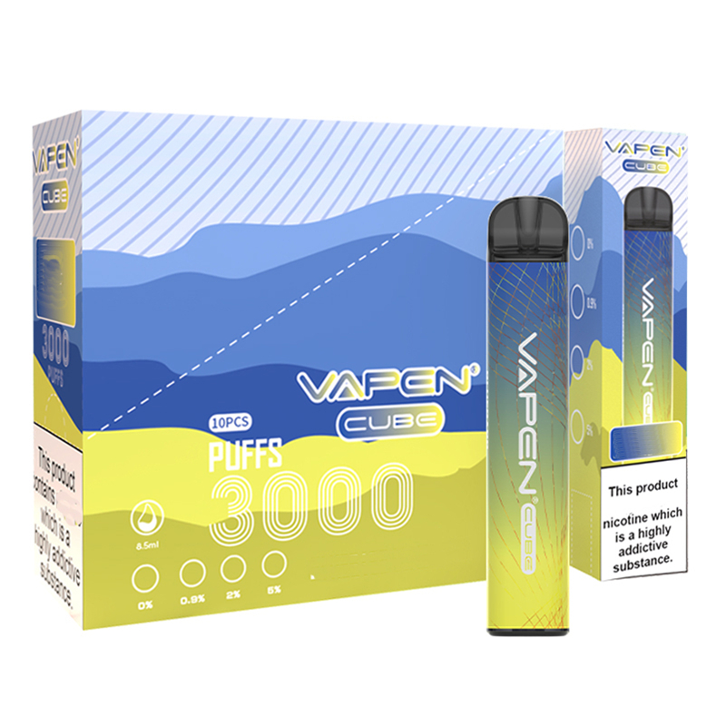 Original VAPEN CUBE 3000Puffs 2% 5% Optional Disposable Vape Pen Device Electronic e cigarettes Kits 8ML Capacity 1000mAh Battery Pre-Filled Bars Vaporiezer