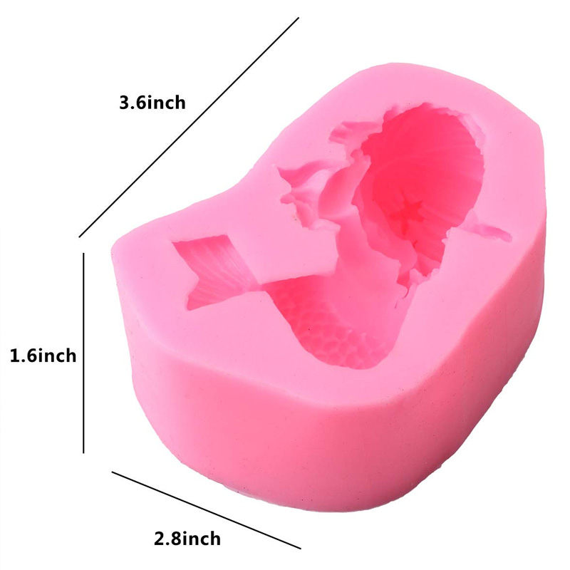 3D Slapende zeemeermin Siliconen schimmel Diy cake gereedschap Fondant chocolade snoep maken Mold Soap Clay Machine voor baby verjaardag kerstdecoratie