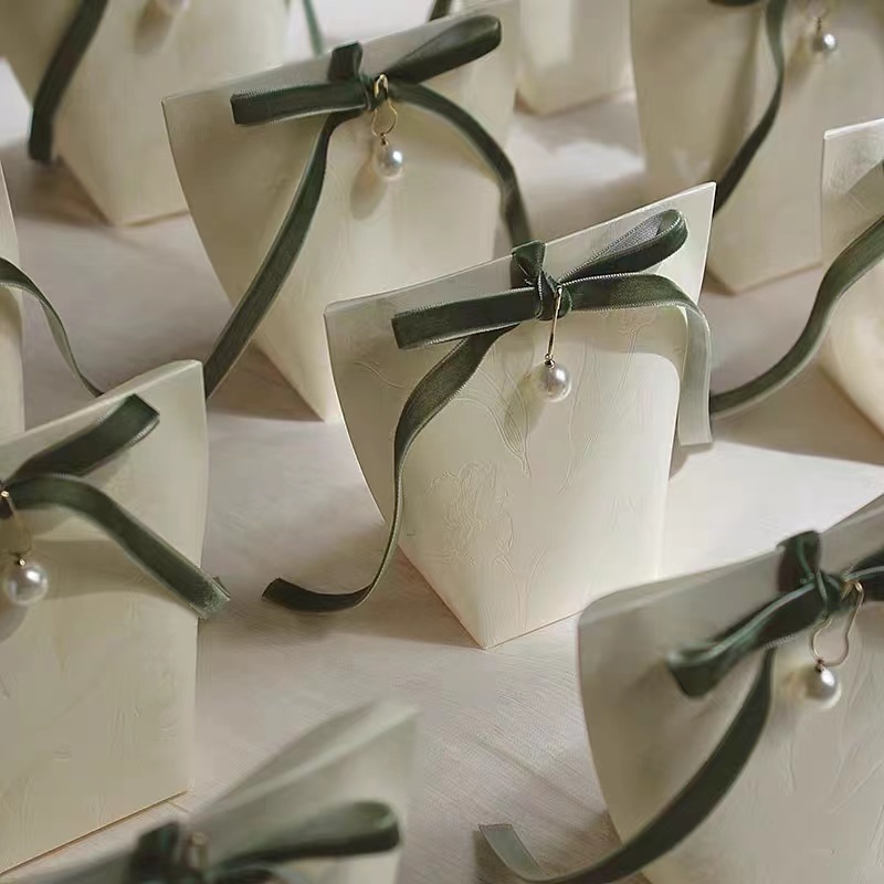 선물 랩 10/프랑스 결혼식 선물 가방 초콜릿 사탕 박스 베이비 샤워 보우 진주 포장 상자 파티 용품 220913