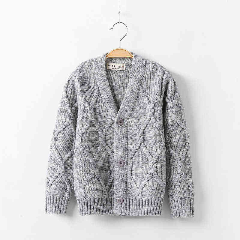 Pullover Spring And Autumn Boys Sweater Cardigan Jacket Kids Knitting Pure Color Jacquard V-neck Coat For 2-10 Years Old Baby kids 0913