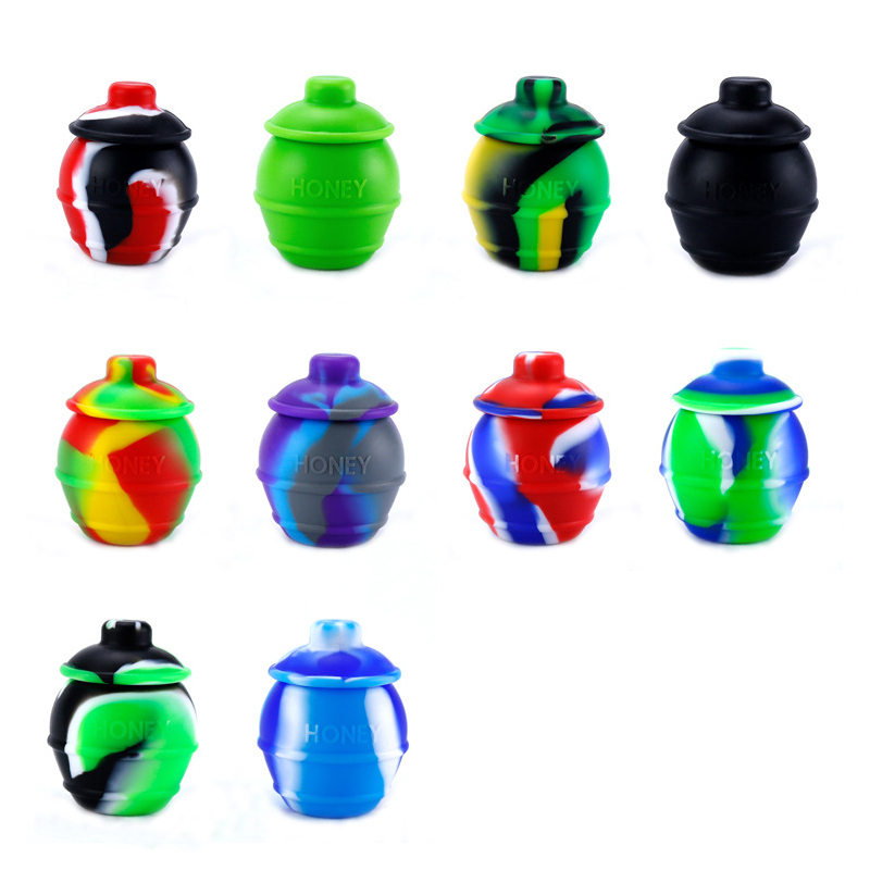 Silicone Wax Oil Storage Container Jar Can With Cap Food Grade Thick Paste Stock Smoking Accessories