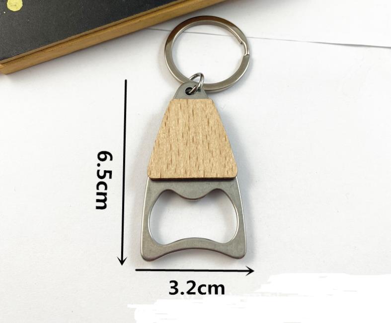 Portable Small Bottle Opener With Wood Handle Wine Beer Soda Glass Cap Bottle-Opener Key Chain For Home Kitchen Bar SN4688