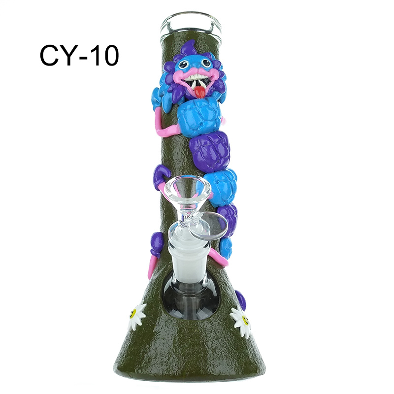 Szklany zlewka Bong 10 cali Bong Huggy Wuggy Babcia Monster Horror Games Funny Octopus Dab Rigs Playtime Catcher Catcher Water Rura Water Such Herb Glass Rig Magy Halloween