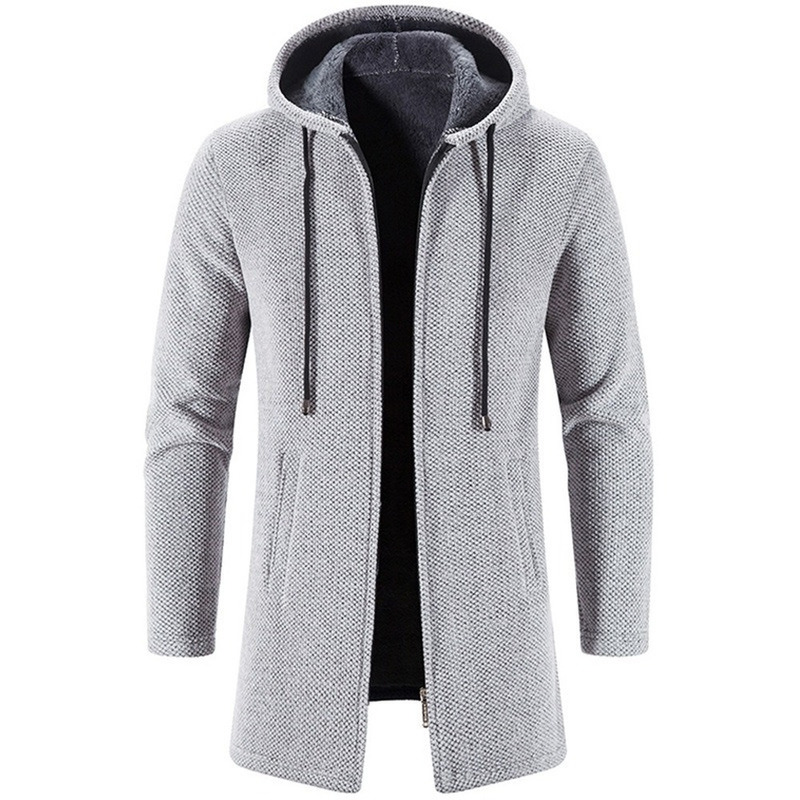 Mens Sweaters Long Cardigan Coats Overcoat Autumn WInter Streetwear Solid Color Knitted Sweater Fashion Clothing 220914