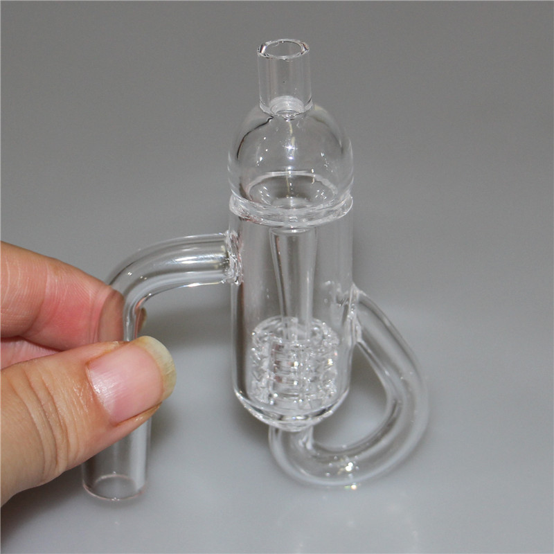 Smoking Set Quartz Diamond Loop Banger Nail Oil Knot Recycler Carb Cap Dabber Insert Bowl 10mm 14mm 19mm Male Female for Water Pipes ash catcher dabber tool