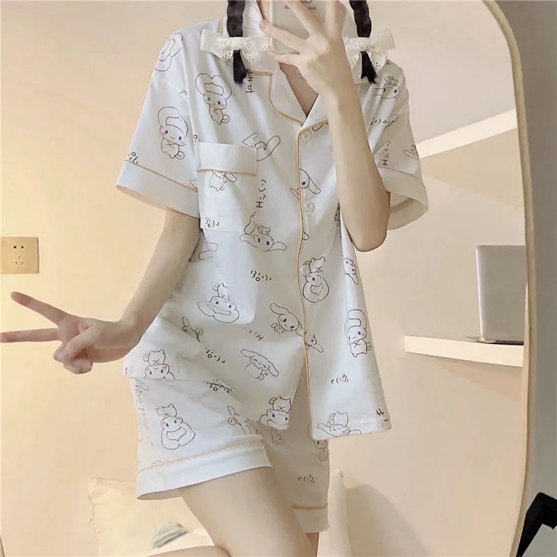 Women's Sleepwear Japan Style Print Pyjamas Women Clothing Sets Summer Plus Size Pajamas for Teen Girls Kawaii Pijamas Sleepwear 220913