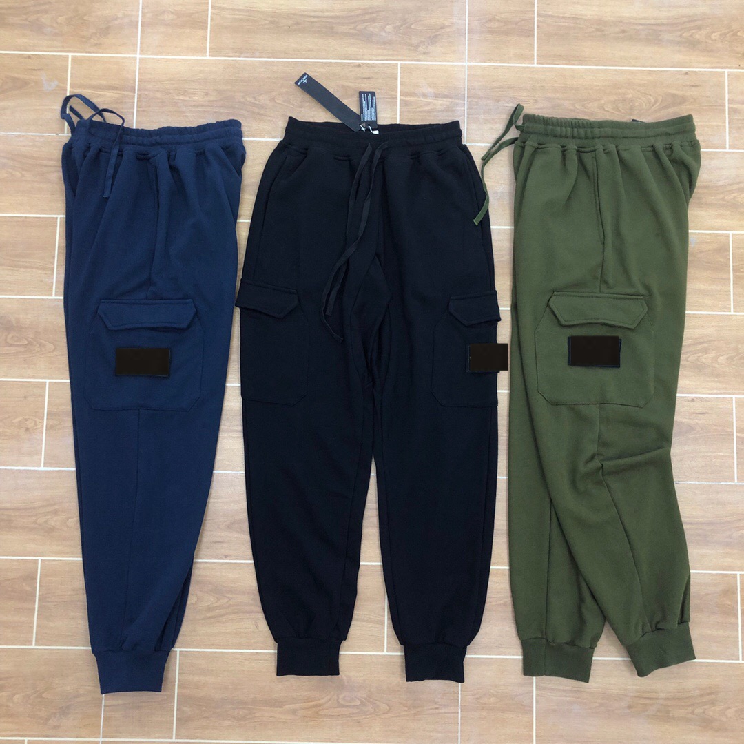 22SS Spring STONE Pantaloni da uomo in cotone Basic Compass Badge Ricamato ISLAND Tooling Pocket Pantaloni Abbigliamento sportivo Pantaloni casual 091502