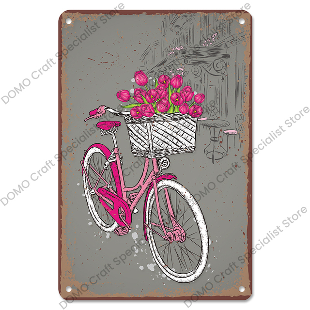 2023 Funny Retro Bicycle Poster Metal Painting Tin Sign Plate Vintage Mountain Biking Metal Signs Wall Art Decor for Road Bike Club Garage Bar Pub 20x30cm